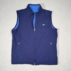 Peter Millar Golf Vest Mens Reversible Full Zip Jacket Blue Size M